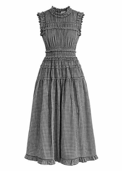 Smocked Gingham Maxi Dress