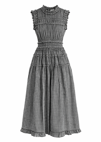 Smocked Gingham Maxi Dress