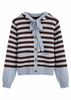 Striped Knit Hoodie Cardigan