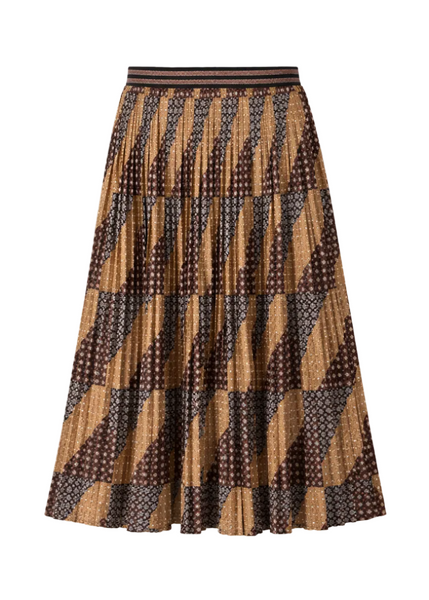 Flower Print Pleated Skirt