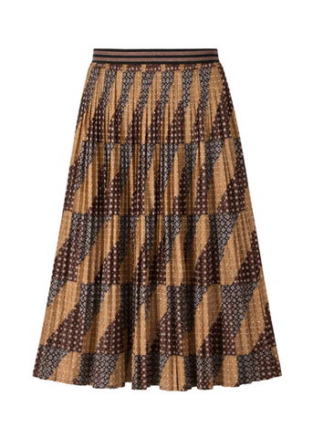 Flower Print Pleated Skirt