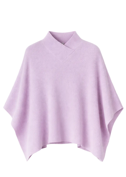 Ribbed Knit Poncho Top