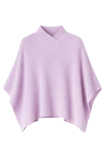 Ribbed Knit Poncho Top
