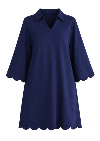 Scallop Hem Accent Dress