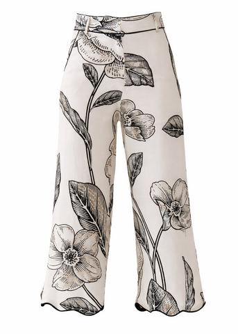 Floral Print Silhouette Pants