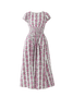 Floral Stripe Smocked Waist Midi Dress