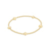 Signature Cross Small Gold pattern 2mm bead bracelet- gold