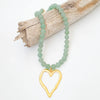 Gemstone Beaded Necklace w/ XL Heart