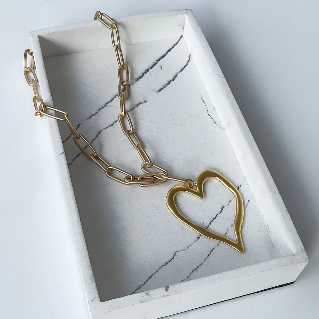 18” XL Paperclip w Heart Pendant