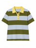 Striped Sweater Knit Short Sleeve Polo