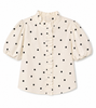 Polka Dot Ruffled Button Down Top
