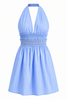 Oxford Smocked Halter Dress