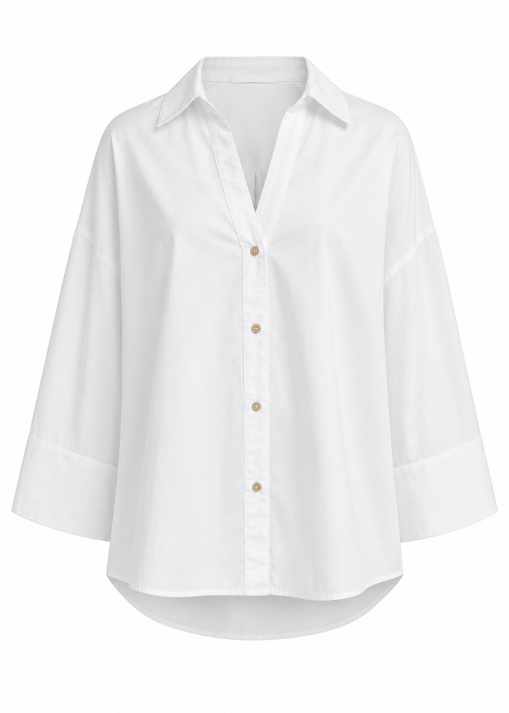 Back Pleat Button Down Top
