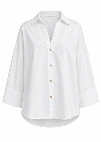 Back Pleat Button Down Top