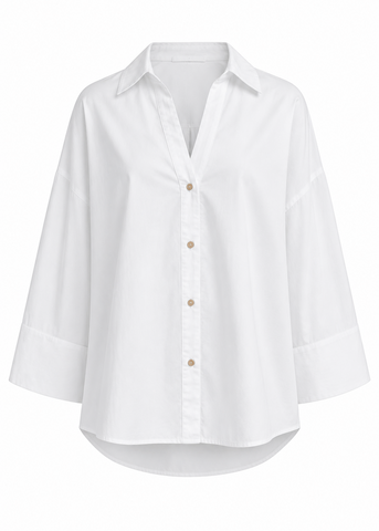 Back Pleat Button Down Top