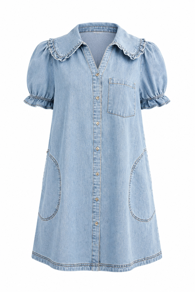 Peter Pan Collar Denim Dress