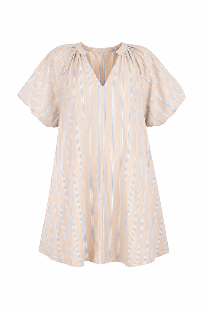 V-Neck Puff Sleeve Dress