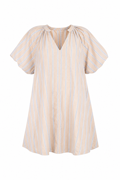 V-Neck Puff Sleeve Dress