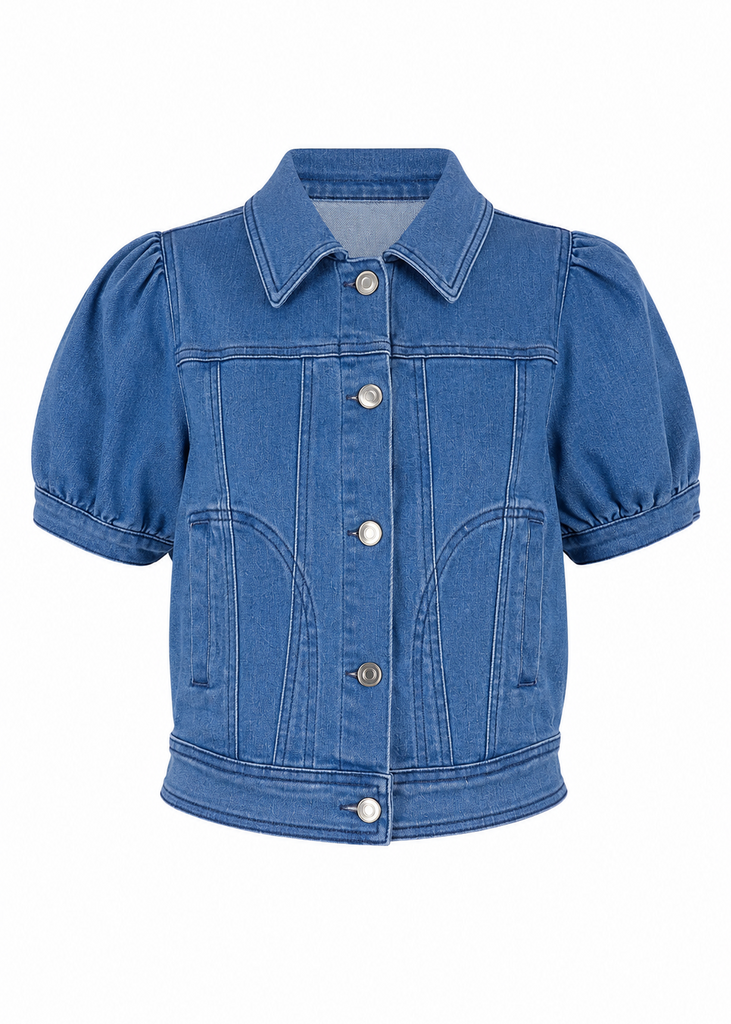 Puff Sleeve Denim Jacket