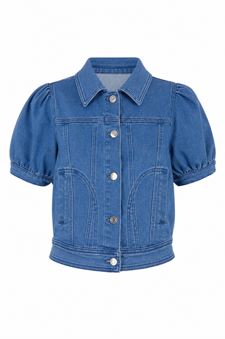 Puff Sleeve Denim Jacket