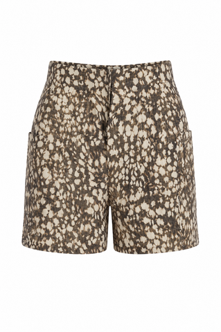Frida Metallic Linen Shorts - Impala Print