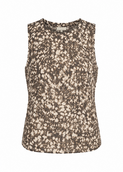 Yves Metallic Linen Top - Impala Print