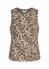 Yves Metallic Linen Top - Impala Print
