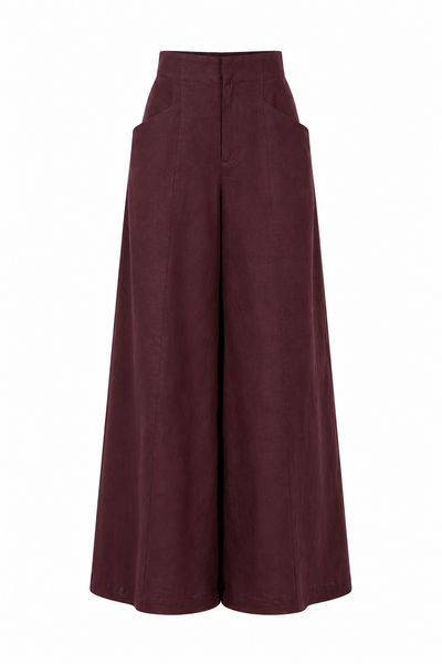Vincent Linen Pants - Deep Merlot