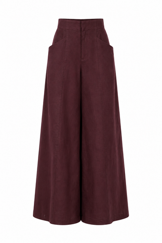 Vincent Linen Pants - Deep Merlot