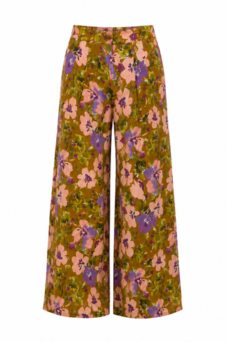 Culotte Linen Pants - Marly print