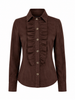 Ruffle Rumble Blouse - Ultra Suede Brown