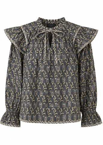 Mix Print V-Neck Top