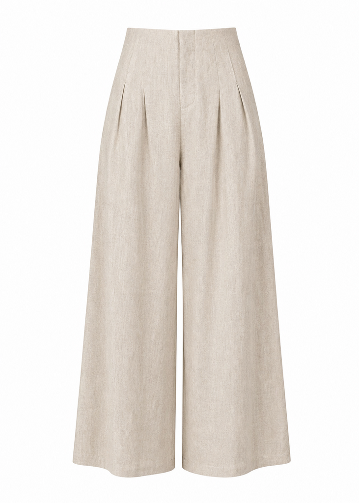 Culotte Linen Pants - Natural