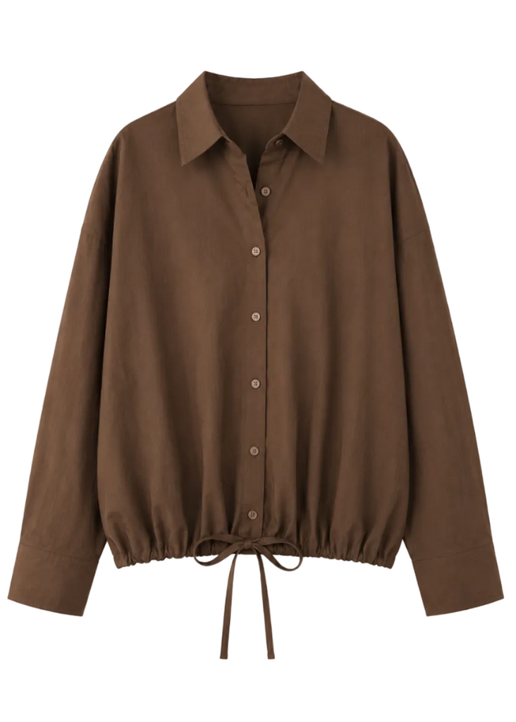 Drawstring Hem Relaxed Shirt