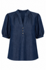 Ruffled Split V-Neck Blouse