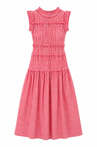 Smocked Gingham Maxi Dress