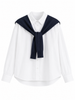 Button Down Shirt with Knit Shawl Set