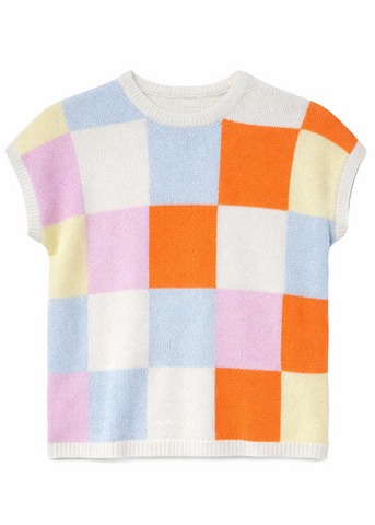 Multi-Check Sweater Top