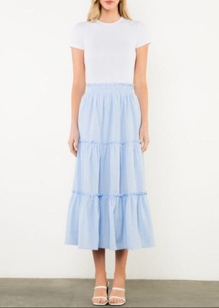 Oxford Stripe Maxi Skirt