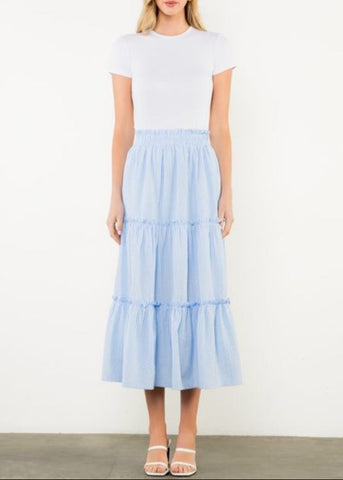Oxford Stripe Maxi Skirt