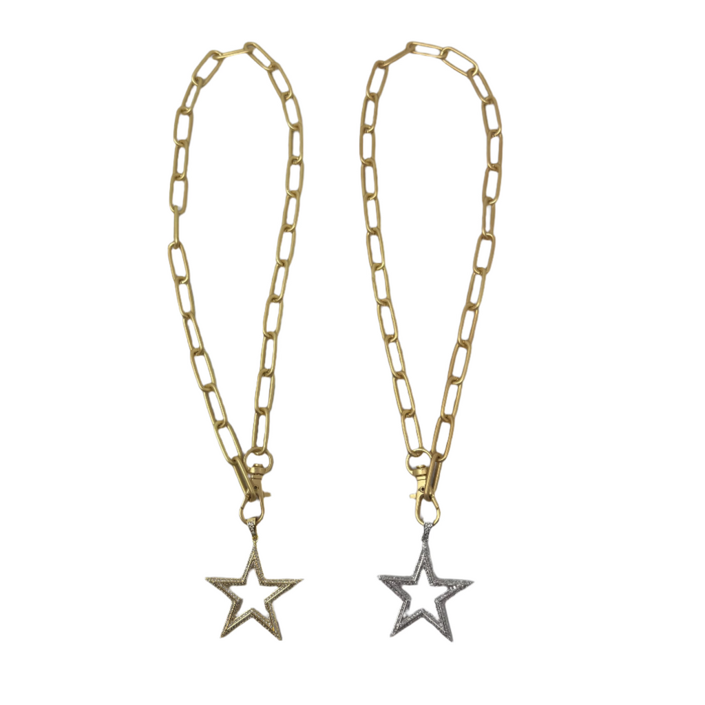 XL Paperclip Open Pave Star