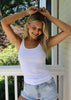 White Ribbed Tank