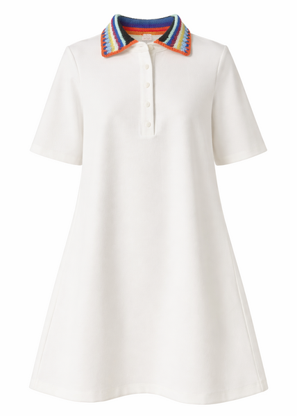 Knit Collar Shirt Dress