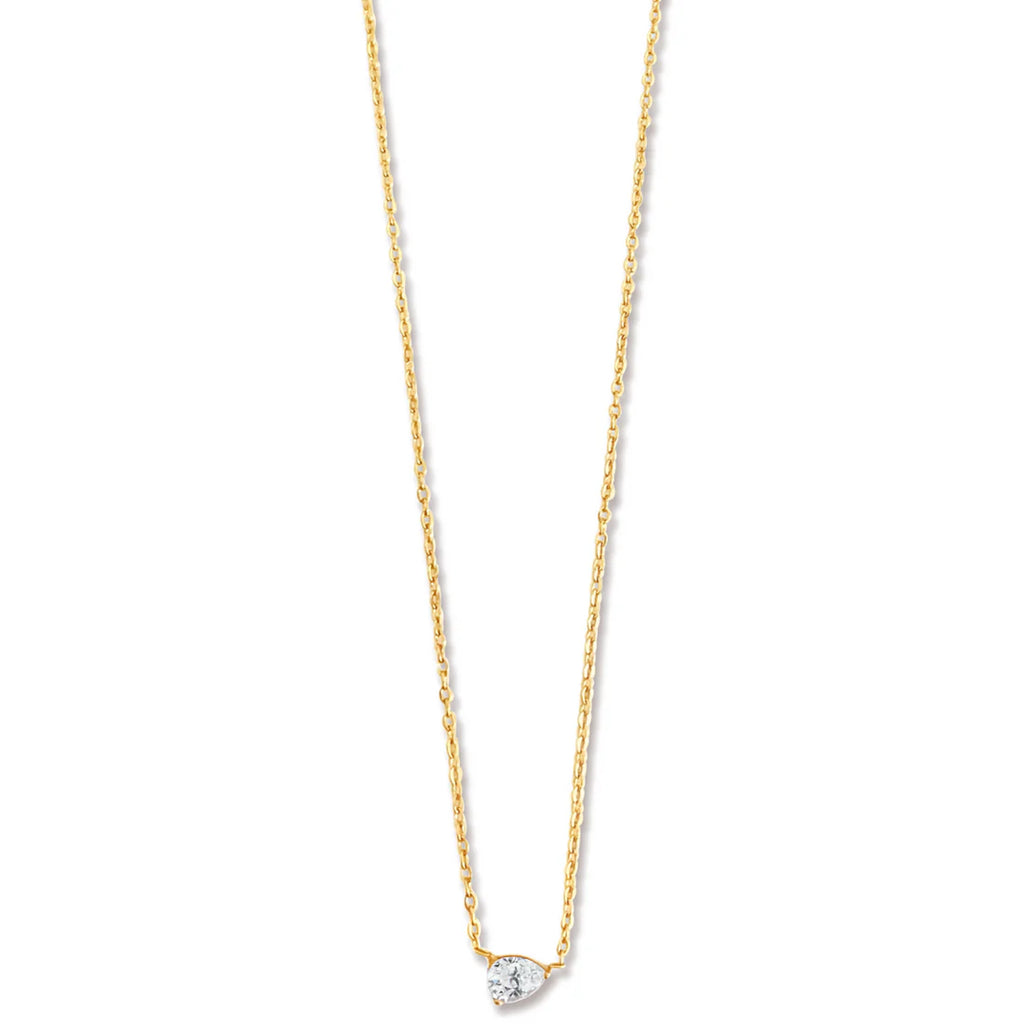 Lola Solitaire Sideways Pear Necklace