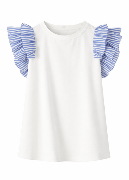 Mixed Media Ruffle Tee