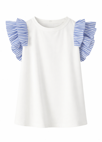 Mixed Media Ruffle Tee