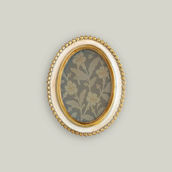 Cream Gold Oval Photo Frame