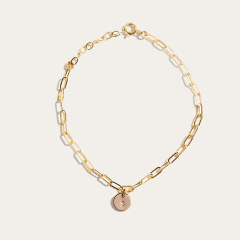 Essential Chain Bracelet W/ Petite Mini Tag Charm