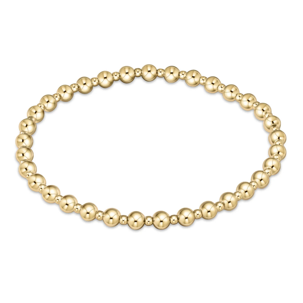 Classic Grateful Pattern 4mm bead bracelet - gold