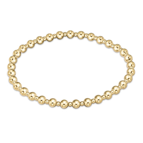 Classic Grateful Pattern 4mm bead bracelet - gold